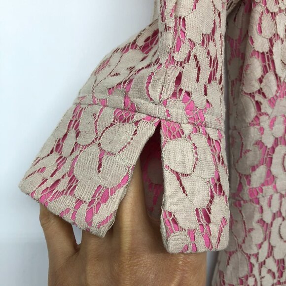 Guess By Marciano Pink Floral Lace Overlay Fit & Flare Date Night Dress 6 - Picture 7 of 16